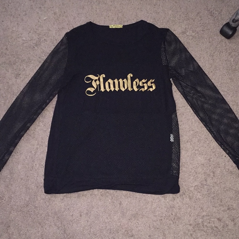 Long sleeve, see through, shirt.